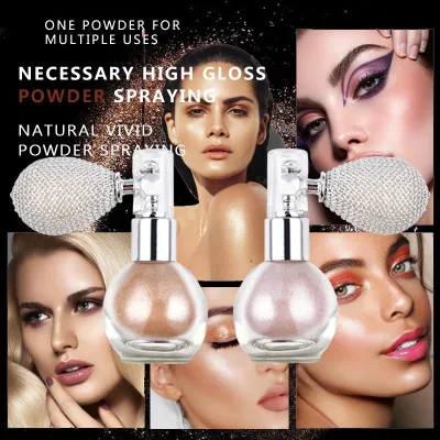 Wholesale Diamond Highlighter Powder Spray Face Glow Sparkly Starry Body and Hair Glitter Spray for Halloween Festival Party