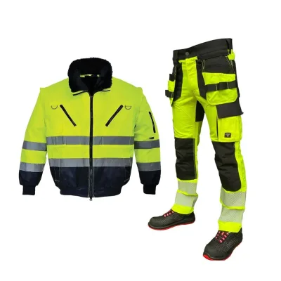 HF Spring Autumn WorkSuit Long Sleeve Safety Reflective Solid Color Workshop Wear Resistant High Visibility Work Wear Uniform
