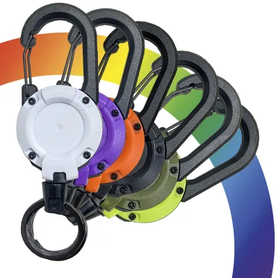 Yun Backpack Tactical U-shaped Pull-tab Keychain Retractable Minimalist Black Outdoor Portable Steel Wire Four-color Spring Clip