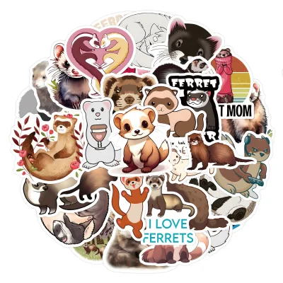 55PCS Cute cartoon animal Ferret sticker