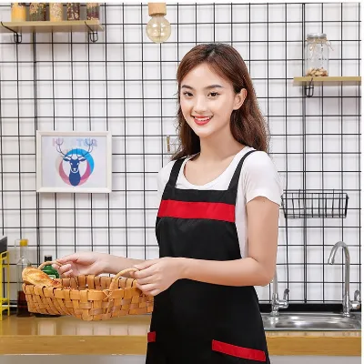 Bib Apron Chef's Workwear with Logo Protective for Hotel Restaurant Canteen Household Kitchen & Supermarket Cooking Use