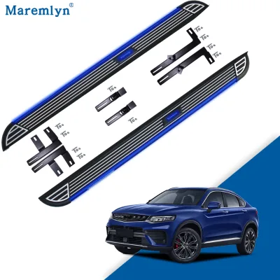 Maremlyn Car Exterior Accessories Running Board Side Steps With Solar LED Light for Geely Tugella