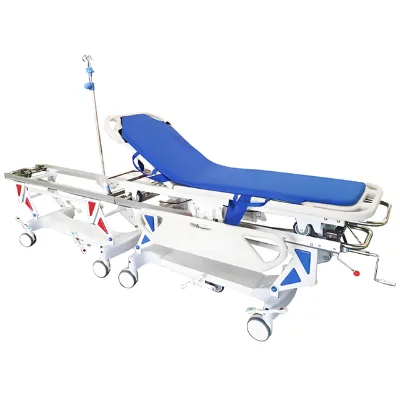 Adjustable Folding Ambulance Transfer Emergency Bed Durable ABS Portable Hospital Trolley Model DYAS-001 3-Year Warranty