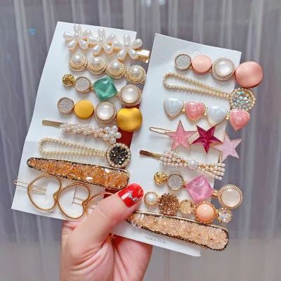 Korean Version 8-Piece Pearl Hairpin Set Hot-Selling Ins Internet Celebrity Clip Hair Accessory Bangs Side Clip Hair Clip