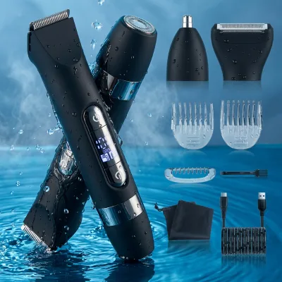 YX-0012 Portable 4 in 1 Body Trimmer Waterproof Foil Beard Electric Shaver Men Private Areas Pubic Groin Hair Trimmer