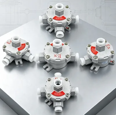 AH Series Aluminum Explosion Proof Junction Box IP65 WF1 Exde IIB T6 Multi Way Cable Conduit Wiring Box