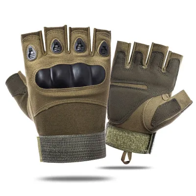 Half-Finger Tactical Gloves Mens Outdoor Cycling Riding Sports Microfiber Non-Slip Wear-Resistant Off-road Fitness