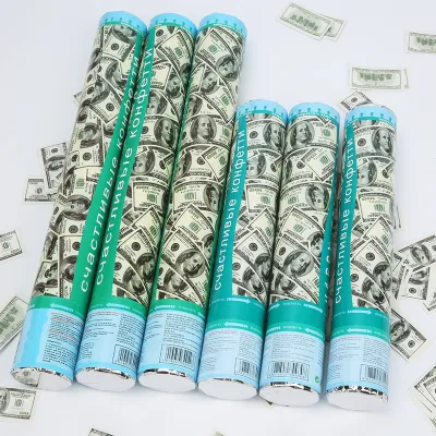 Small Paper Money Dollars to Celebrate the Opening of Fortune Shop Colored Confetti Cannon