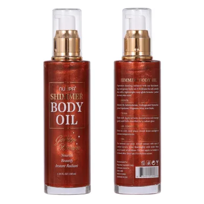 Wholesale Women Beauty Products Bronze Gold Glow Fast-Absorbing Non-Greasy Formula Luxury Shimmer Body Oil for Dark Skin