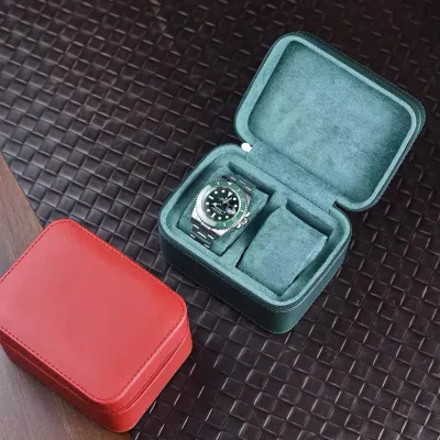 Custom Logo PU Leather Travel Storage Watch Box Velvet Materials Portable Women's Earring and Watch Case for Jewelry Cases