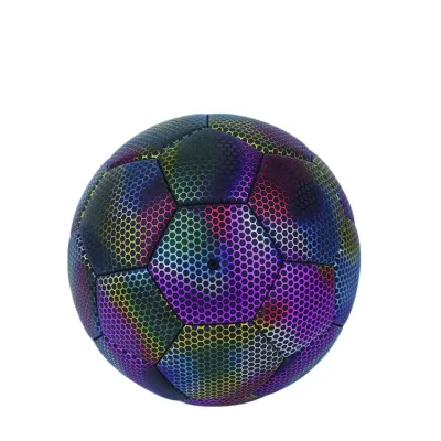 JRT Glowing Reflective Custom Logo Holographic Soccer Ball Light up Footballs Luminous Soccer Ball Factory Outlet Oem Made China