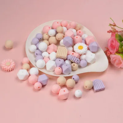 High Quality Bulk Soft Silicone Rainbow Arch Beads Bisphenol-A Free Food Grade Baby Teething Table Decoration Accessories