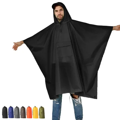 Hot Selling Modern Eco-Friendly PVC Rain for Poncho Hood for Adults Waterproof Long Winter Rainwear for Hiking Motorcycle Travel