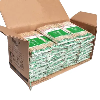 JIAHUI Grade Bulk Pack Eco Friendly Natural Biodegradable Individually Paper Wrapped Disposable Bamboo Twin Chopsticks