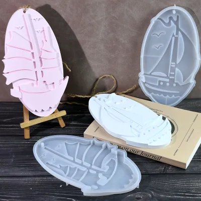 Diy Glue Mold Ocean Series Sailing Listing Door Decoration Wind Chime Pendant Silicone Mold