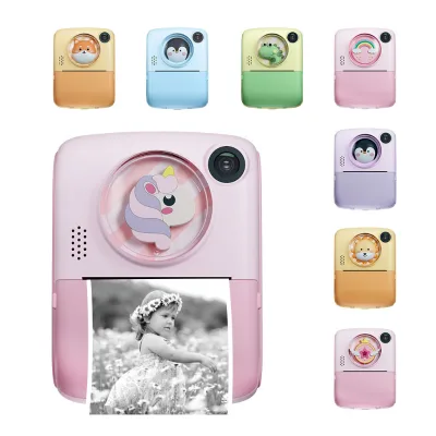 KAMPHO Dual Lens 2400W 2 Inch Thermal Printing Photography Video Kids Instant Camera for Boys Girls Children Gifts