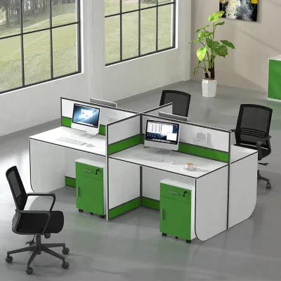 Best Seller Modern Adjustable Color Block Cross L 4 Employee Work Desk Space Saving Lightweight Staff Partition Home Office