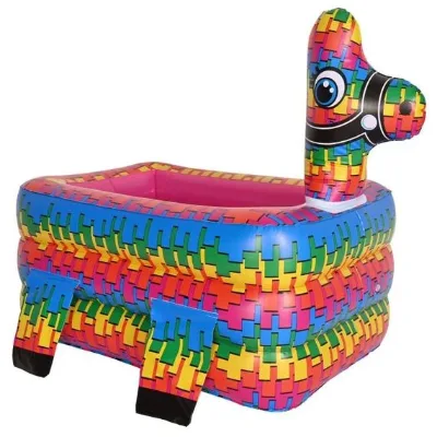 Colorful Fiesta Pinata Inflatable Cooler Blow up Ice Bucket Drinks Beer Cooler Box Pool Floating Drink Cooler