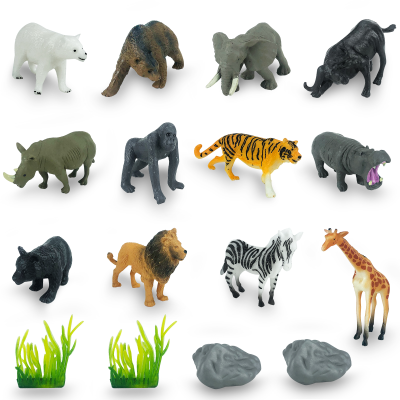 Hot Sale 12P Simulated Wild Animals Toys for Kids Baby Children Animal Model Toys