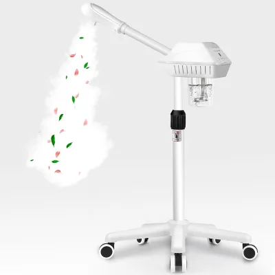 Professional Electric Ionic Facial Steamer Stand Ozone Face Steamer on Wheels Adjustable Height and Angle for Estheticians