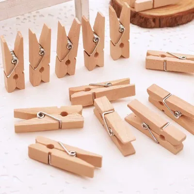 Colorful Wooden Clip Cute Kindergarten Lanyard With Twine for Photo Hanging Decorative Note and Clothes Pins