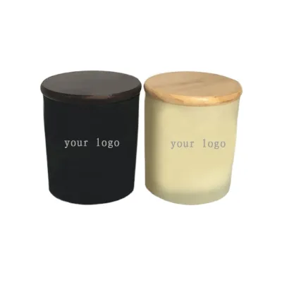 High Quality Best Selling White Black Matte Frosted Glass Jar Candles for Christmas