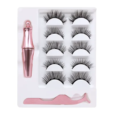 2021 new design eyelashes magnetic lashes magnetic eyelashes set magnet liquid eyeliner glue