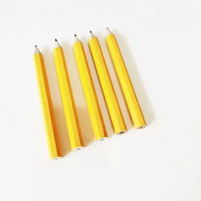 Manufacture Small Mini Standard HB Pencil 3.5" Hexagon Lapices Short Pencil for Kids Writing Golf Pencil