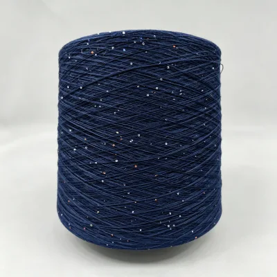 High for Content 1mm Rainbow Sequin Cotton Linen Blended Eco-Friendly Recycled High Tenacity Dyed Yarn for Sock Knitting