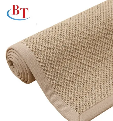 Wholesale Natural Sisal Area Jute Carpet 2-3m Rug with Cotton Bind Edge