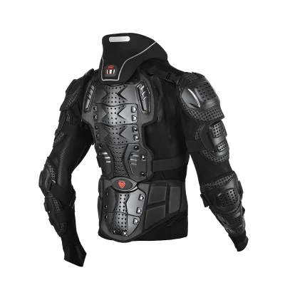 SULAITE Back Protector Jacket Armored Leather Motorcycle Chest Armor