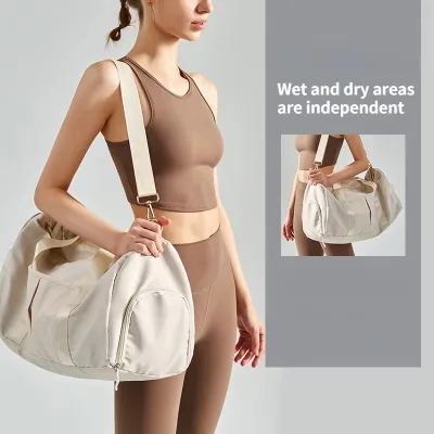 SHINBENE Waterproof Yoga Bag Fitness Outdoor Travel Gym Bag Unisex Soft Cross Body Zipper Bags With Shoe Compartment