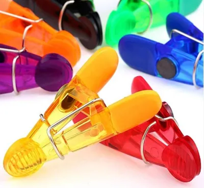 Hot Plastic Bag Sealing Multi-colored Translucent Bag Chip Clips With Magnet