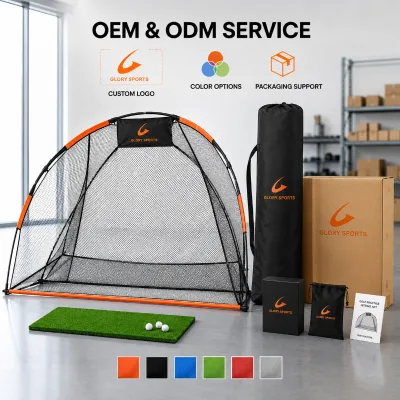Reinforced Golf Practice Hitting Net with Wide Ball Capture Area for Backyard and Garage Golf Training
