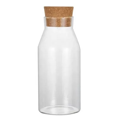 Lead-Free Blown Glass Storage Tank for Kitchen Use Household Cork-Sealed Jar for Dried Fruit Coarse Cereals Tea Spice Storage