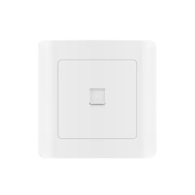 White PC Panel Telephone Wall Socket Single Port RJ11 Phone Outlet Wholesale