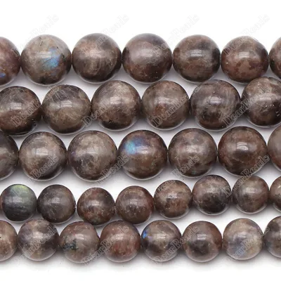 Natural Brown Coffee Labradorite Beads, Round Polished Blue Flashy Labradorite Beads for Jewelry Making 6mm 8mm 10mm