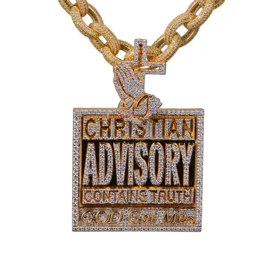 925 Sterling Silver Hip Hop Custom Name Pendant Praying Hands Cross Moissanite Letter Name Pendant