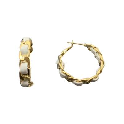 Upscale Leather Vintage Clip-on Earrings Fashion Niche Gold Woven Design Charm Earrings