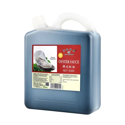 Food Factory Halal BRC Relish Natural Seafood Sauce Bulk Wholesale Jade Bridge 5 LBS Oyster Sauce for Restaurants