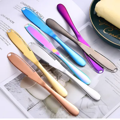 Factory Hot Sell Stainless Steel Soft Cheese Knife Black Cheese Knives Set