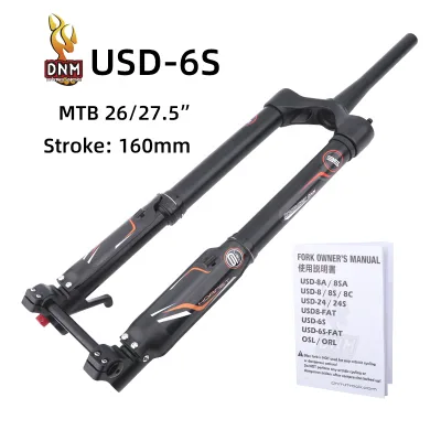 DNM USD-6S Aluminum Air Mountain Bike Front Fork with Hydraulic Damping 160mm Travel 26/27.5 Inch Disc Brake Inverted Fork