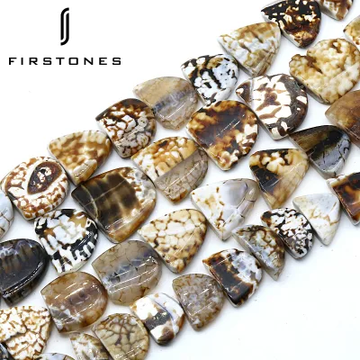 Many Shapes Fire Leopard Print Dzi Agates Loose Beads Stone Beads for DIY Jewelry Making Pendant Necklace