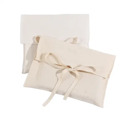 Honorisk Eco-Friendly Custom Logo Cotton Soft Collapsible Barrel-shaped Floral Gift Envelope Cover Jewelry Package Pouch Bag