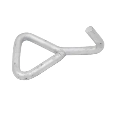 Heavy Duty Zinc Plated Steel Triangle Loop Hook with Flat End for Tension Hardware and Lashing.