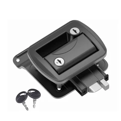2 Keys Paddle Deadbolt RV Door Lock Upgraded Camper Door Latch for Travel Trailers Horse Cargo