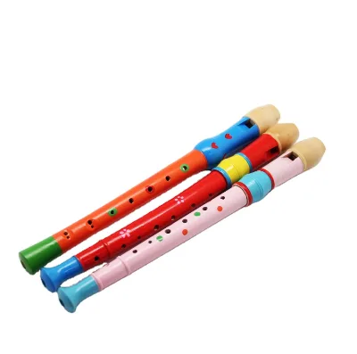 Flute Toy 8-Hole Open Hole Colorful Wooden Kids 3+ Opp Bag Bee C-Tone Combo Set