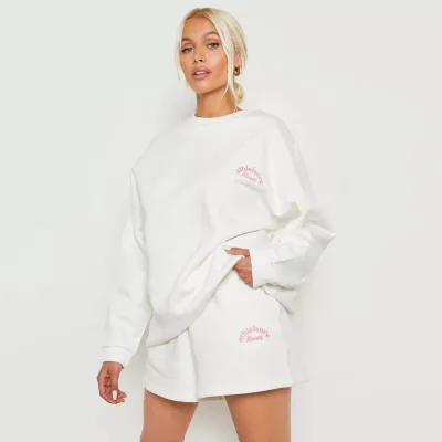 2023 High Quality Sweat Suits Custom Sweat Shorts and Hoodie Set Summer Crewneck Sweatshirt 2 Piece Set