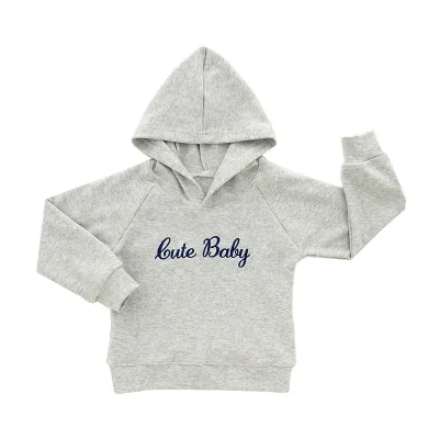 Custom Hoodies Unisex Baby Autumn Winter Letter Pattern Toddler Kids Pull Over Hooded Sweatshirt Boy Girls Hoodies