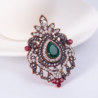 Luxury Vintage Fancy Brooches with Rhinestones Hot Sale Cross Snowflake Pearls Plated Brooches